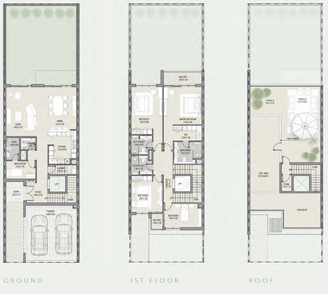 Four Bedroom Townhouse Type B floor plan